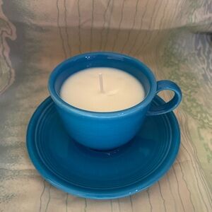 Blue fiesta wear handmade candle